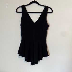 Peplum tank top in black